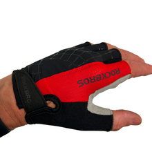Load image into Gallery viewer, CC-UK Short Fingered Gel Mens Cycling Gloves (Red / Black)