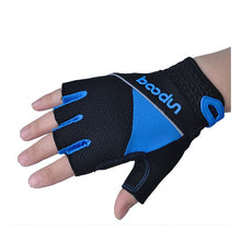 Load image into Gallery viewer, BSK Pro-Gel Mens Short Finger Cycling Gloves (Black/Blue)