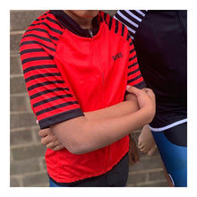 Load image into Gallery viewer, rayas-kids-cycling-jersey-red-black-5B25D-4018-dv-p.jpg