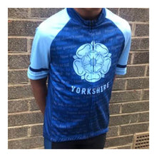 Load image into Gallery viewer, yorkshire-dialect-kids-blue-short-sleeve-cycling-jersey-size-5xl-5B25D-4097-p.jpg