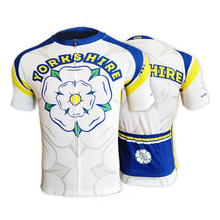 Load image into Gallery viewer, Yorkshire Mens Short Sleeve Cycling Jersey (White)
