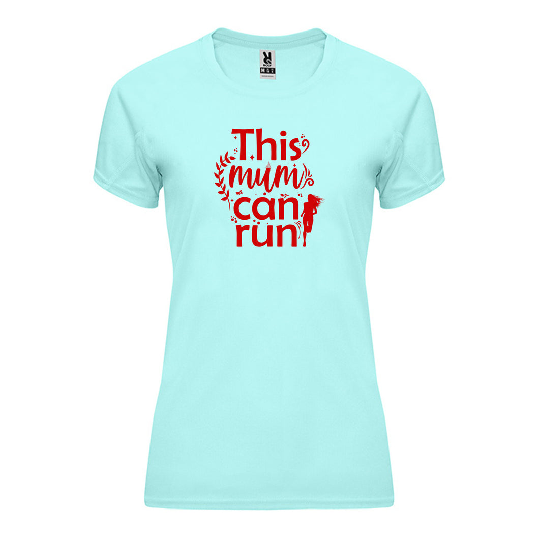 This Mum Can Run Technical Running T-shirt - Red Print