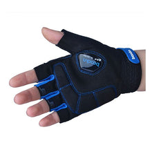 Load image into Gallery viewer, BSK Pro-Gel Mens Short Finger Cycling Gloves (Black/Blue)
