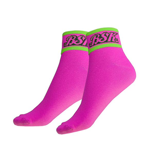 BSK Short Cuff Neon Pink Cycling Socks