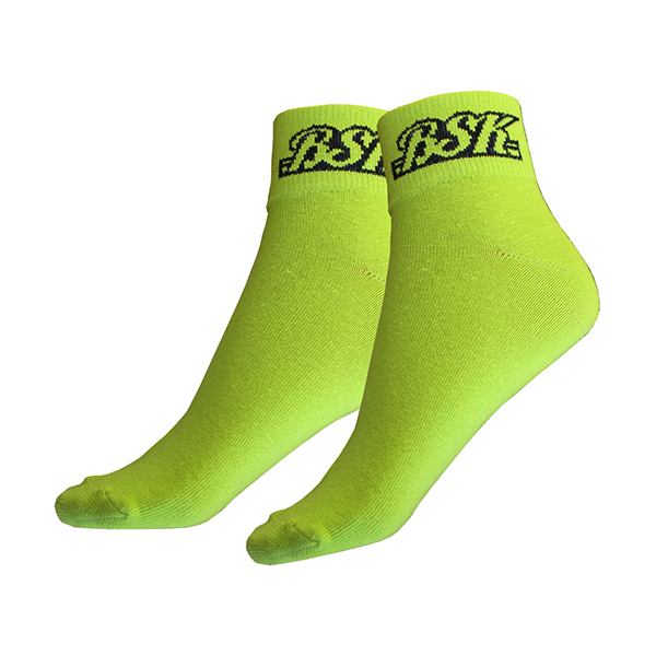 BSK Short Cuff Neon Yellow Cycling Socks