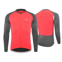 Load image into Gallery viewer, Venti-L Long Sleeve Cycling Jersey (Fluro Red/Grey)
