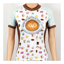 Load image into Gallery viewer, Coffee &amp; Cake Womens Short Sleeve Cycling Jersey
