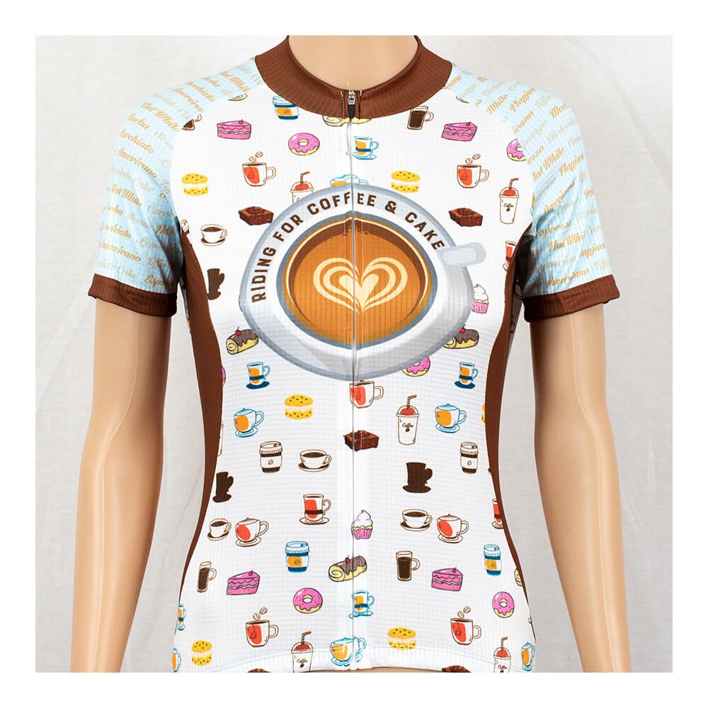 Coffee & Cake Womens Short Sleeve Cycling Jersey