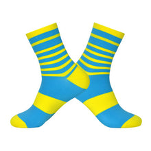 Load image into Gallery viewer, DRV ElastiPro Cycling Socks (Blue/Yellow)
