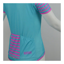 Load image into Gallery viewer, rayas-ladies-short-sleeve-cycling-jersey-teal-pink-5B35D-3993-p.jpg

