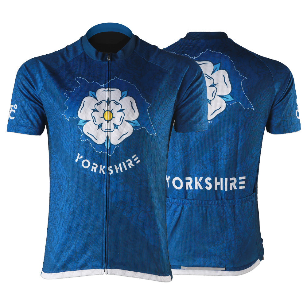 New Map of Yorkshire Mens Short Sleeve Cycling Jersey